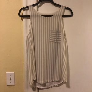 Joie Tank Top, Gray & White Stripe
